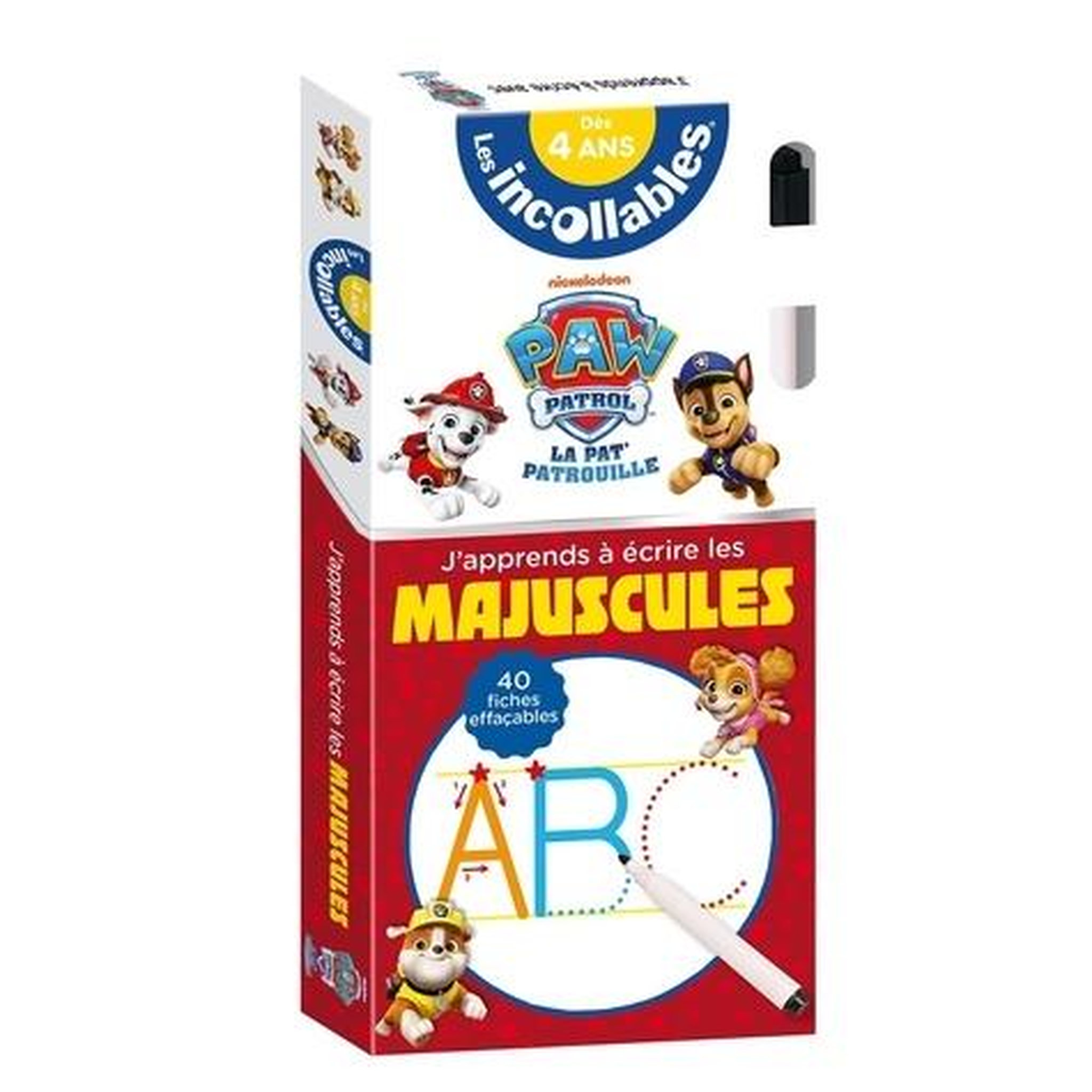 J'APPRENDS A ECRIRE LES MAJUSCULES AVEC LA PAT' PATROUILLE. 40 FICHES EFFACABLES - AVEC 1 FEUTRE, Playbac