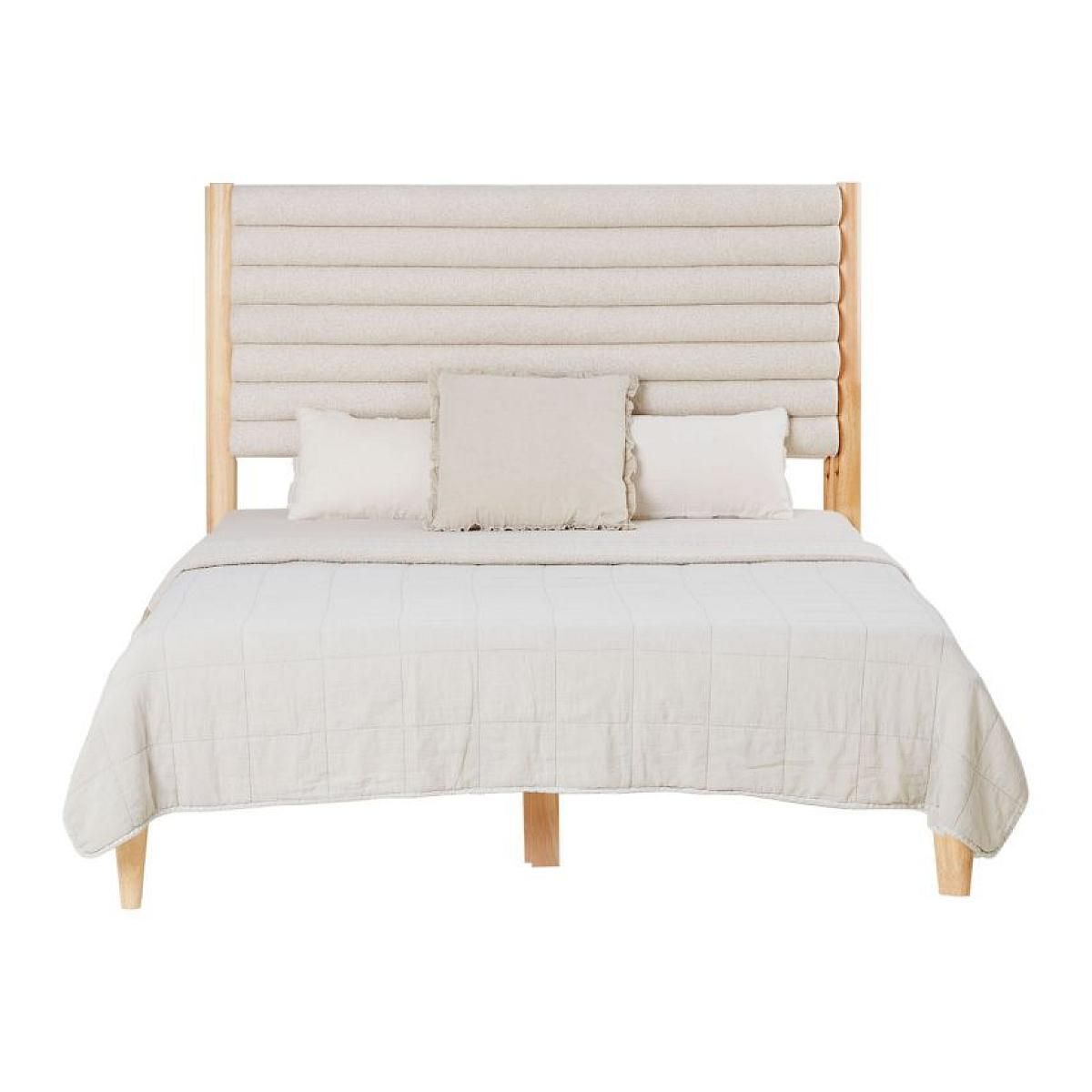 HomeStyle4U Lit 2 Places 140x200 cm avec Sommier à Lattes