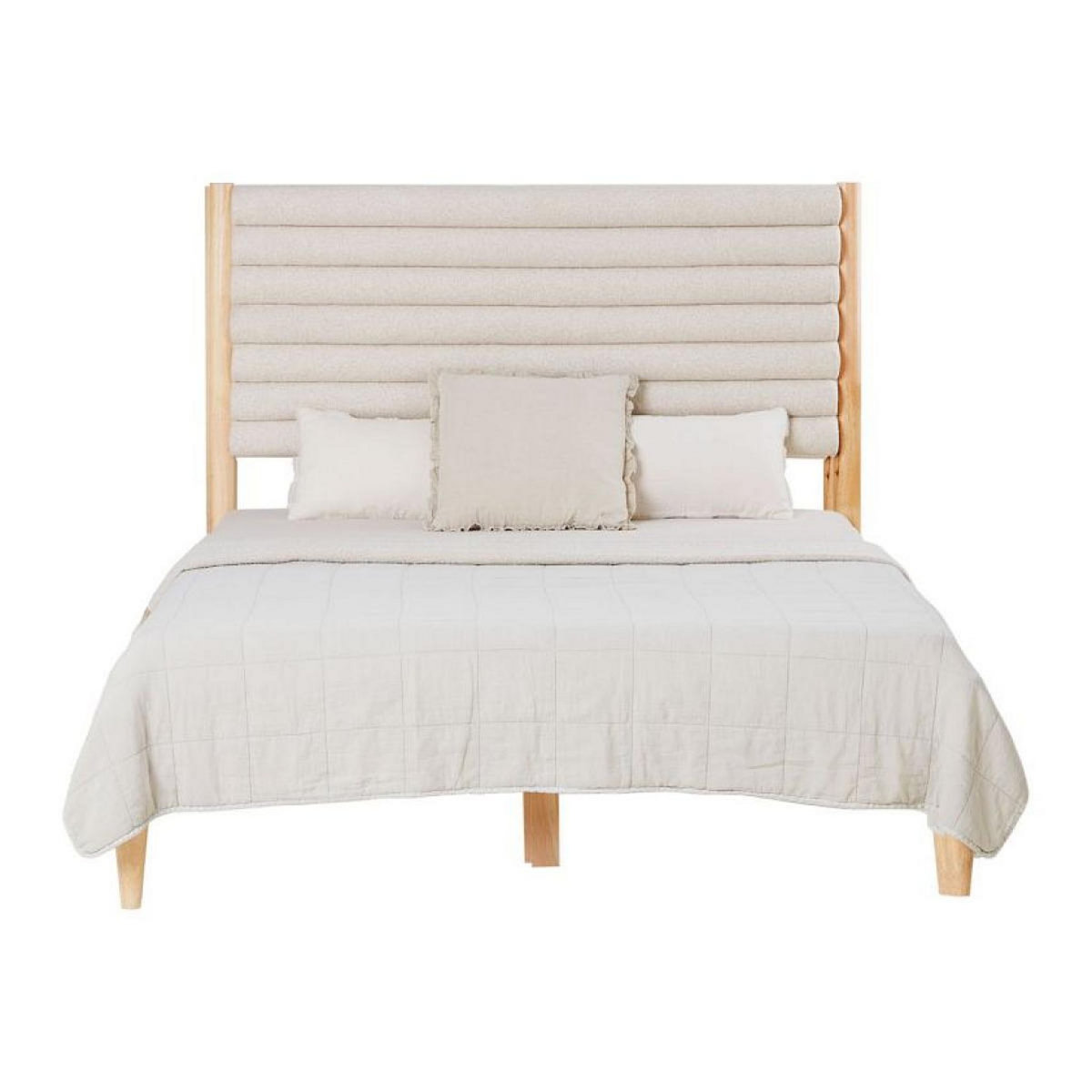 HomeStyle4U Lit 2 Places 140x200 cm avec Sommier à Lattes