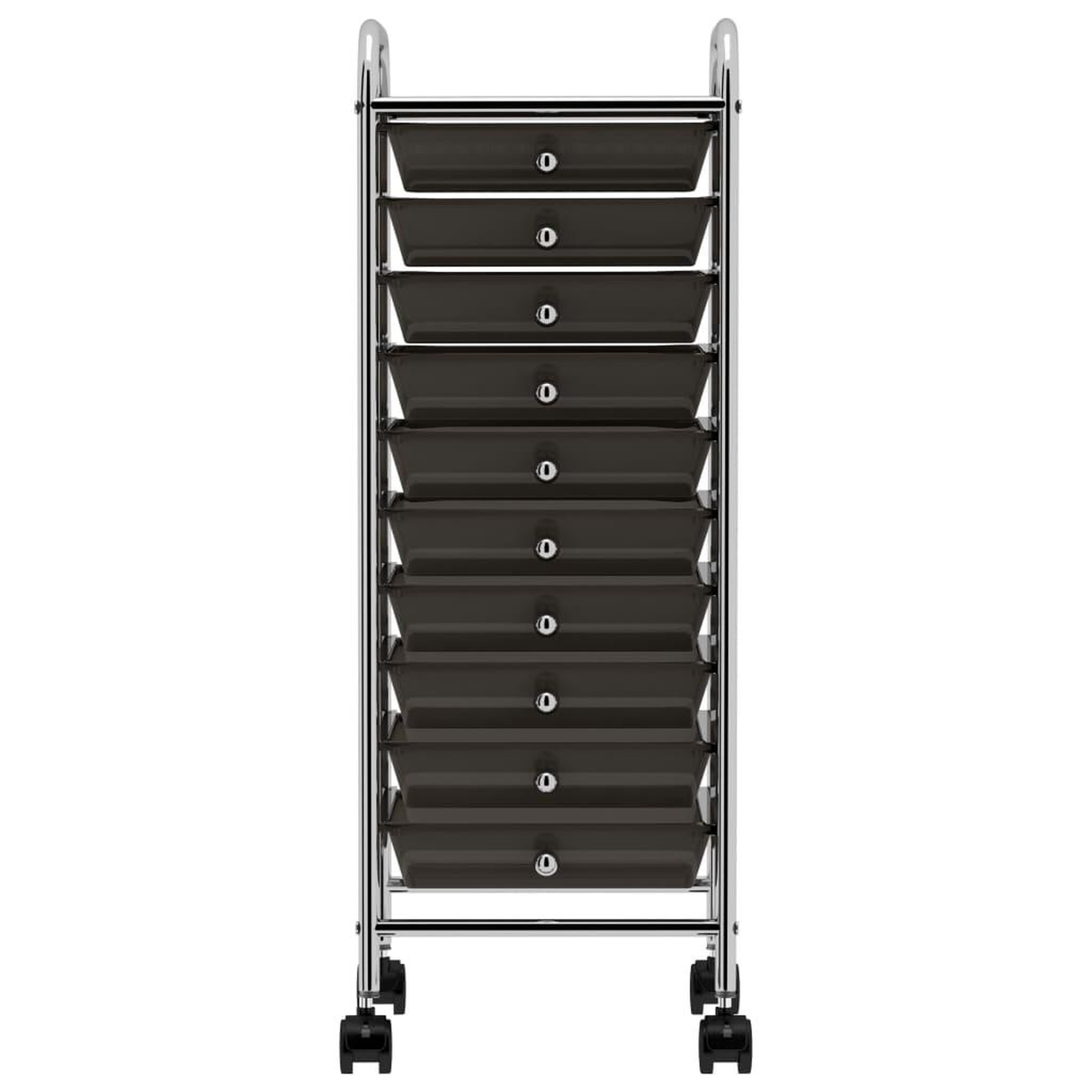 Voir la diapositive 2 : VIDAXL Chariot de rangement mobile a 10 tiroirs Noir Plastique
