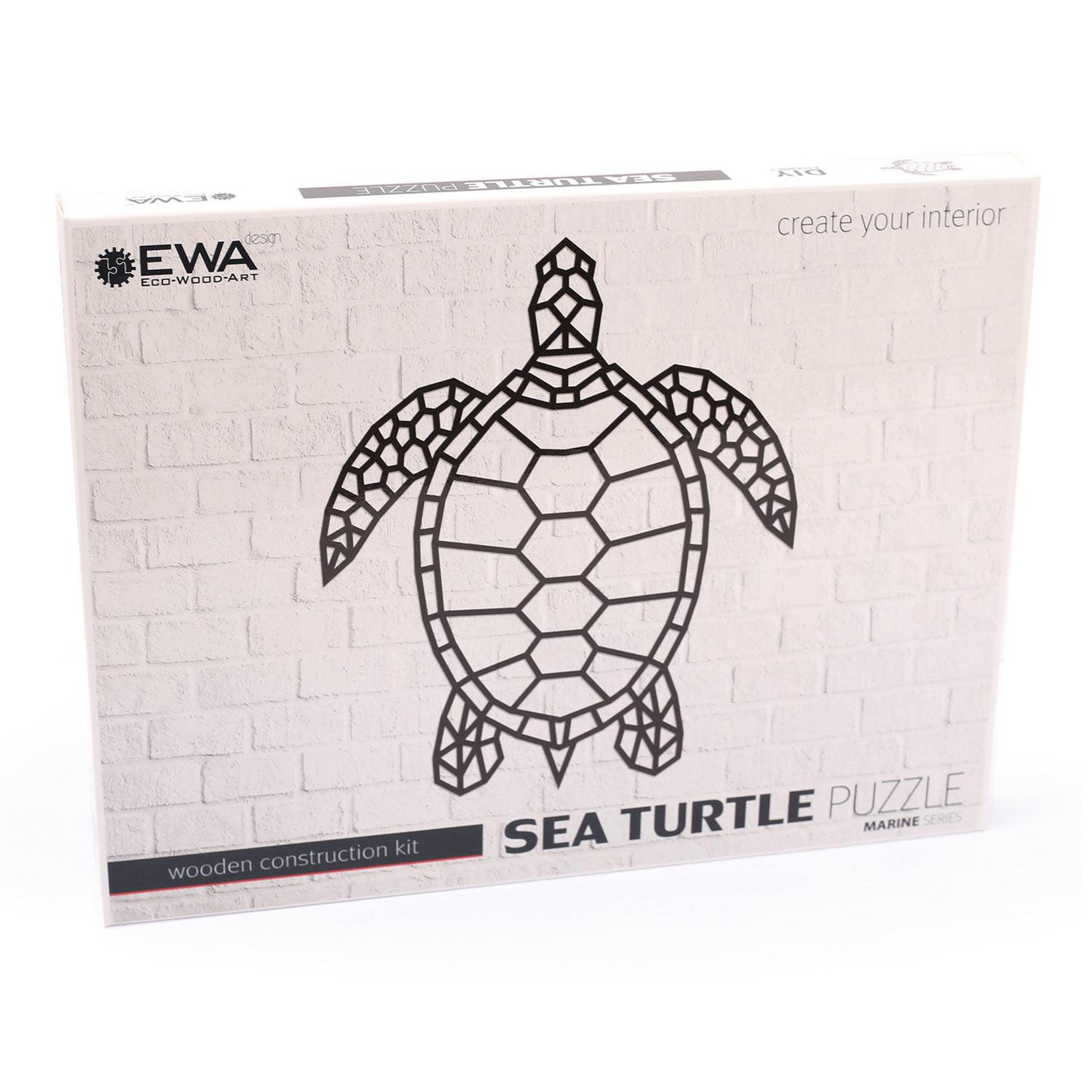 Voir la diapositive 1 : ECO WOOD ART Puzzle mural en bois - tortue 84 cm