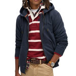 SUPERDRY Sweat Zippé Marine Homme Superdry Essential Washed Ziphood. Coloris disponibles : Bleu