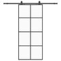 Voir la diapositive 2 : VIDAXL Porte coulissante kit de quincaillerie noir 90x205 cm verre ESG