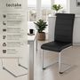 Voir la diapositive 2 : tectake Ensemble de chaises de salle à manger rembourré avec revêtement aspect cuir noir Lot de 8