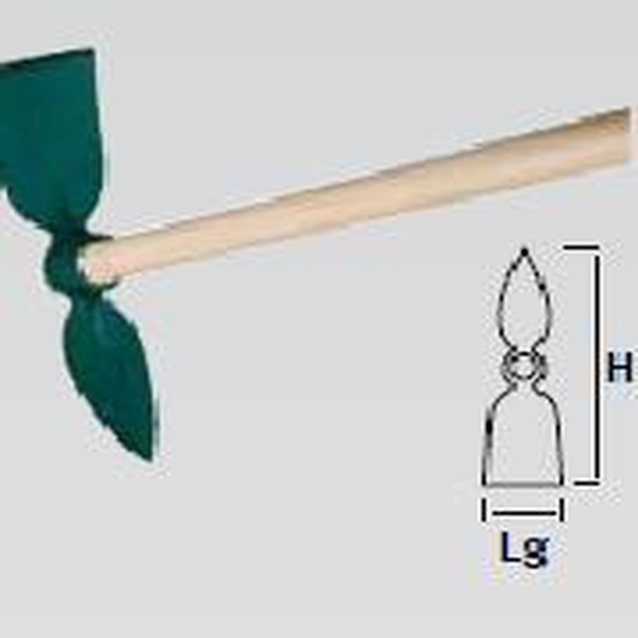 Leborgne Serfouette forgée panne et langue - 35 cm - manche bois certifié PEFC 100%