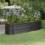 VIDAXL Lit sureleve de jardin Acier enduit de poudre Anthracite