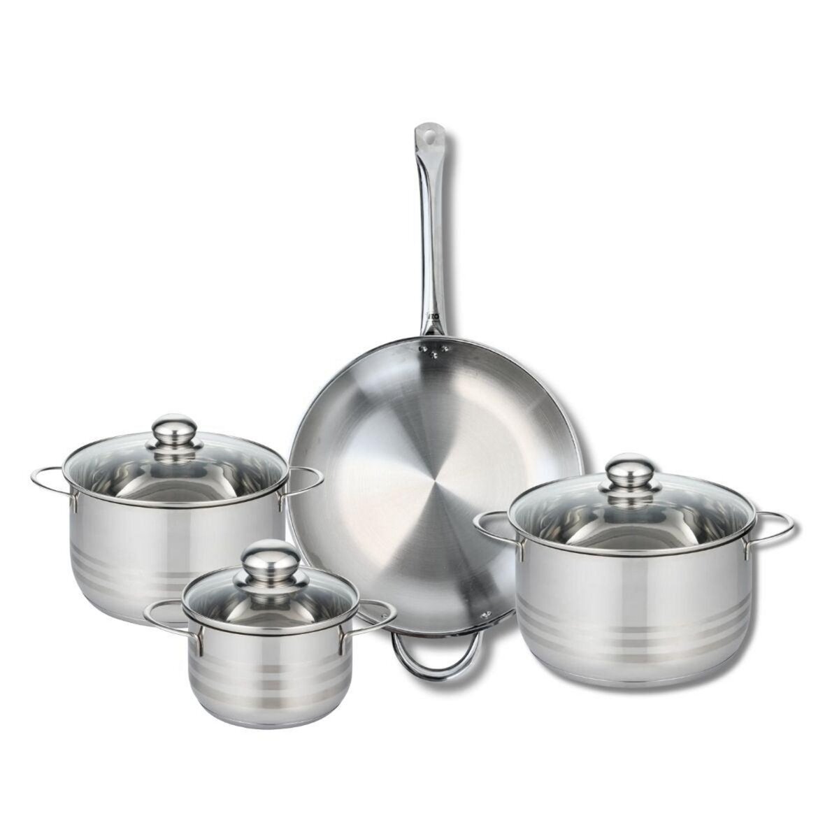 ELO Ensemble de 1 Poêle de cuisson 32 cm et 3 faitouts 16, 20 et 24 cm Elo Profi Brillant