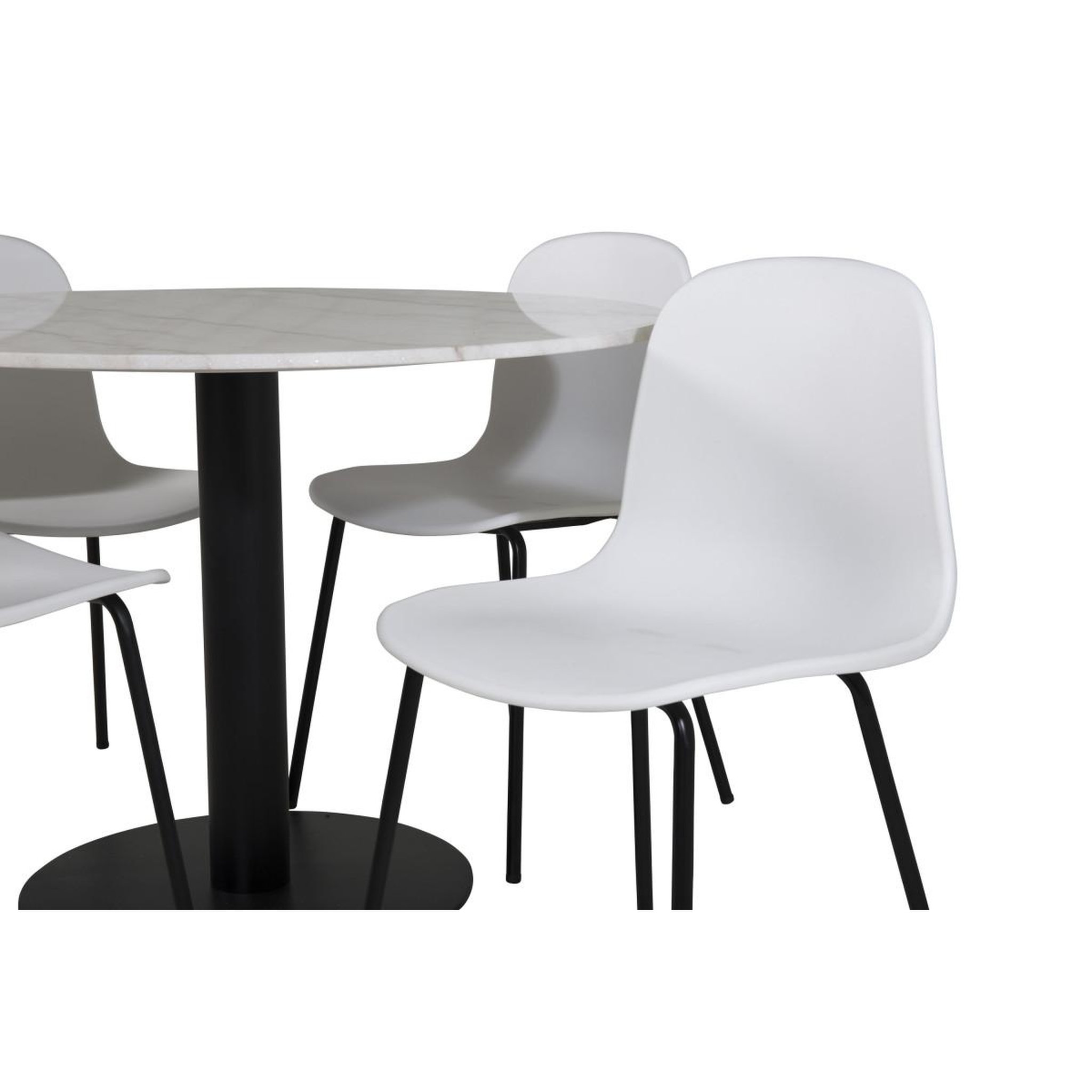Voir la diapositive 2 : Paris Prix Ensemble table à manger & 4 chaises  estelle & artic  106cm blanc