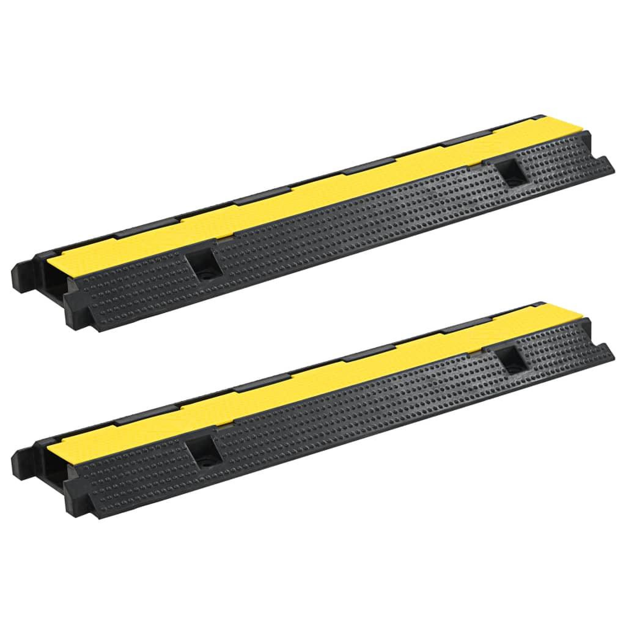 Voir la diapositive 1 : VIDAXL Rampe de protection de cable 2 pcs 1 canal caoutchouc 100 cm