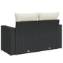 Voir la diapositive 6 : VIDAXL Canapé de jardin avec coussins 2 places noir résine tressée