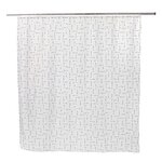 ALLIBERT Rideau de douche design ARROW BLACK - 180 x 200 - Blanc