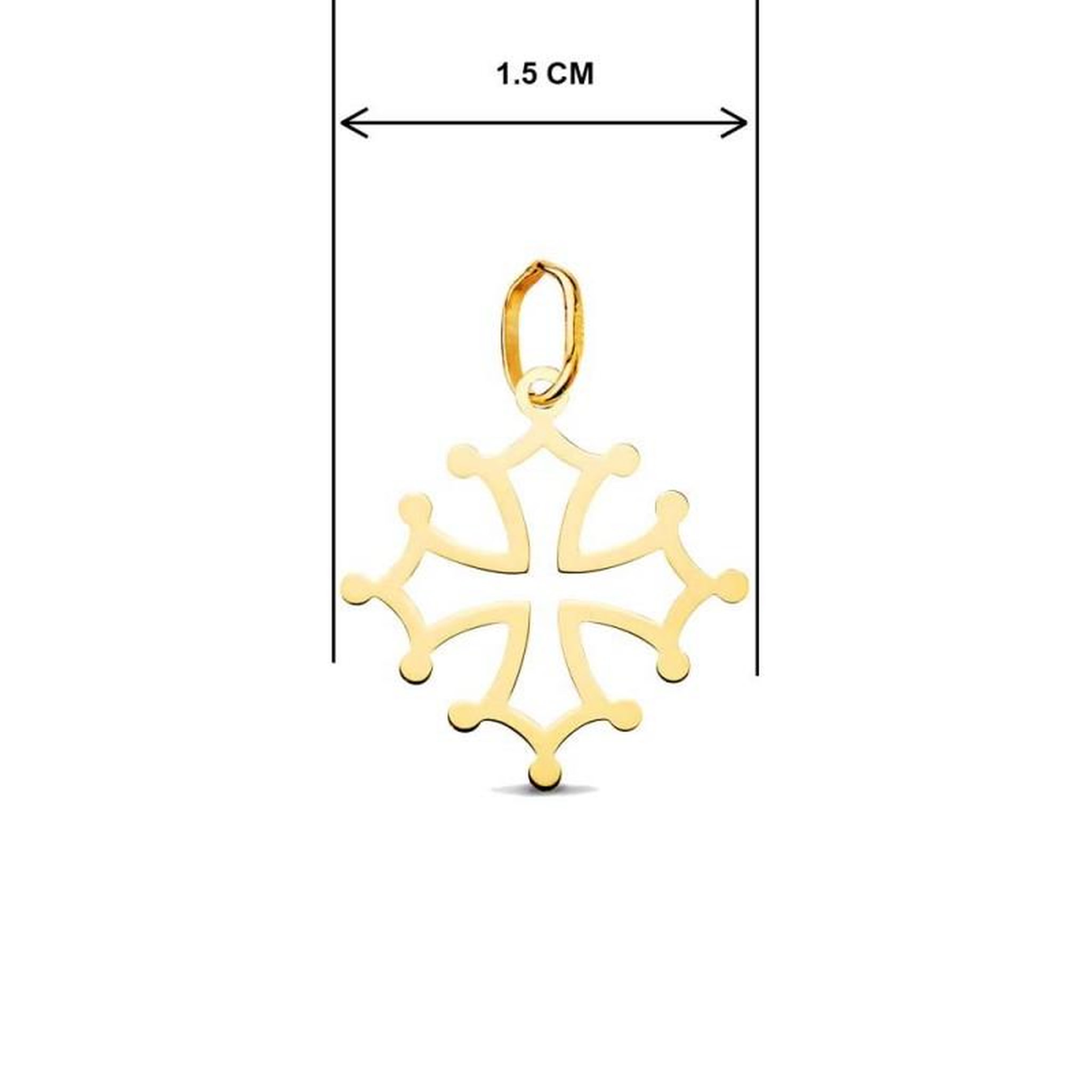 Voir la diapositive 5 : L'ATELIER D'AZUR Collier - Médaille Croix Occitane Or 18 Carats 750/000 Jaune - Chaine Dorée