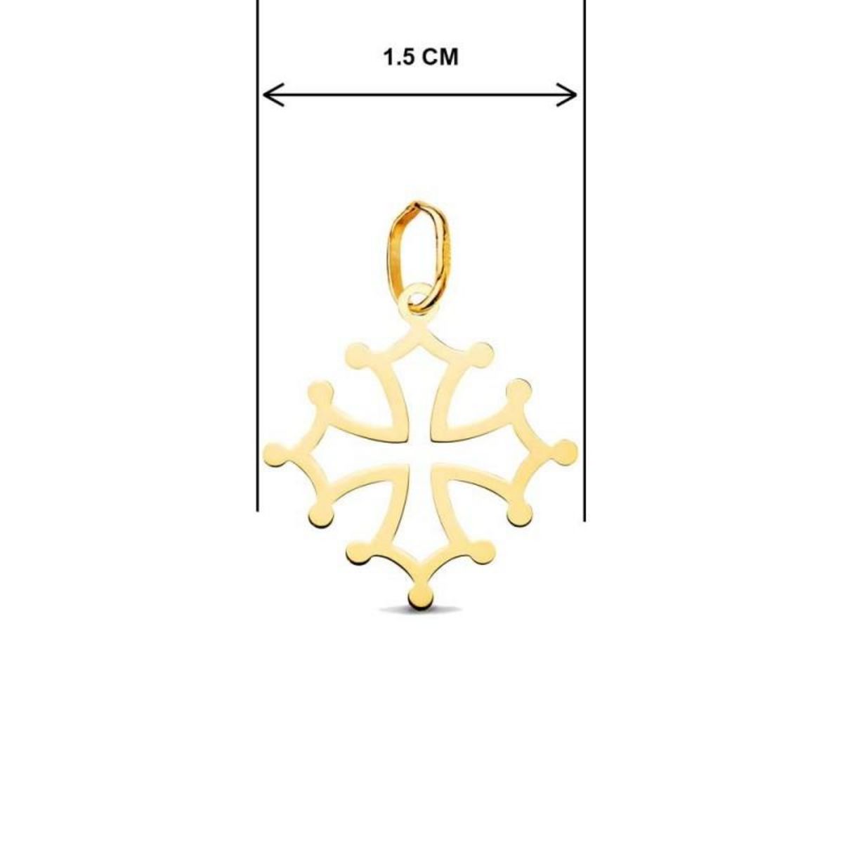 L'ATELIER D'AZUR Collier - Médaille Croix Occitane Or 18 Carats 750/000 Jaune - Chaine Dorée
