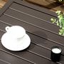 Voir la diapositive 6 : OUTSUNNY Table basse rectangulaire de jardin plateau à lattes pieds réglables dim. 91L x 51l x 46H cm acier marron