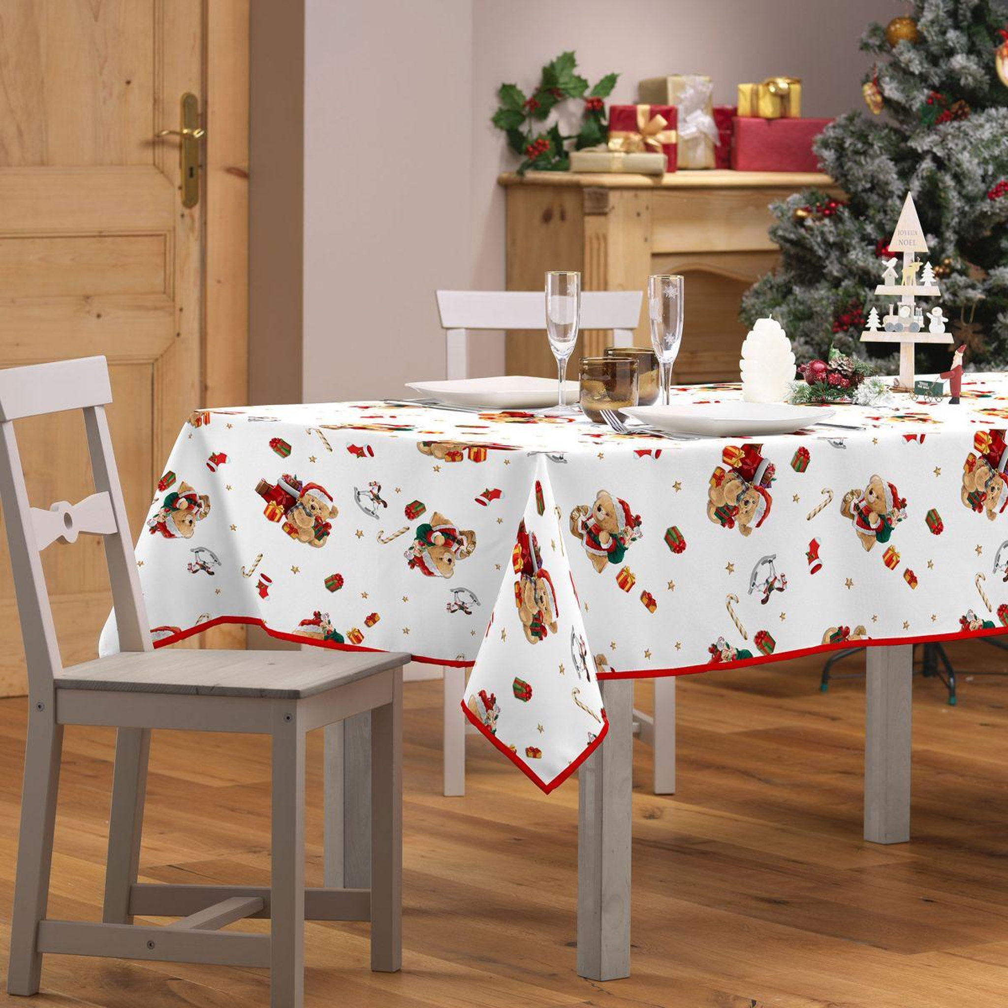 Voir la diapositive 4 : Douceur d'Intérieur Nappe antitache imprimé  oursons  150x300cm multicolore