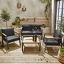 Voir la diapositive 3 : SWEEEK Salon de jardin Casoria, aluminium et polywood 4 places, 1 canapé, 2 fauteuils, 1 table basse
