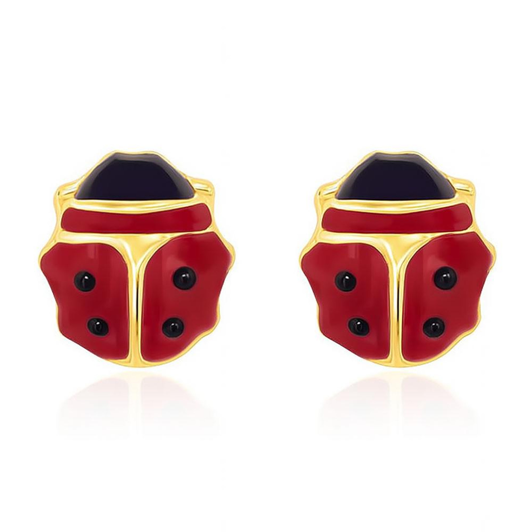 L'ATELIER D'AZUR Boucles d'Oreilles Coccinelles - Or Jaune - Enfant