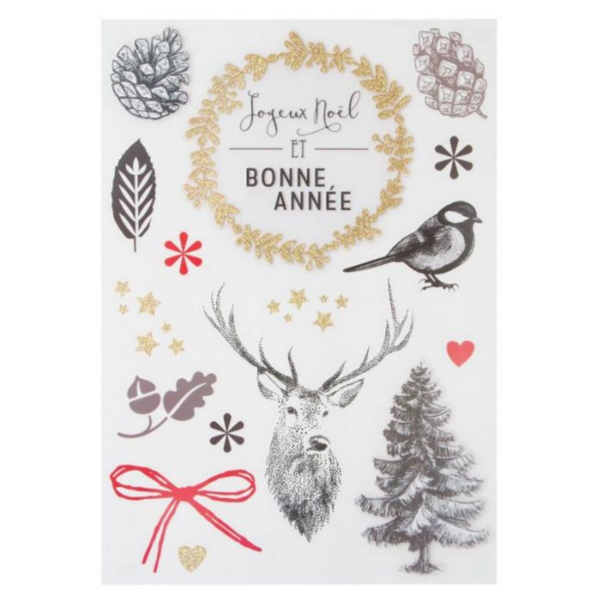 FEERIC LIGHT & CHRISTMAS Décoration pour Vitres  Sticker Pop  41cm Multicolore