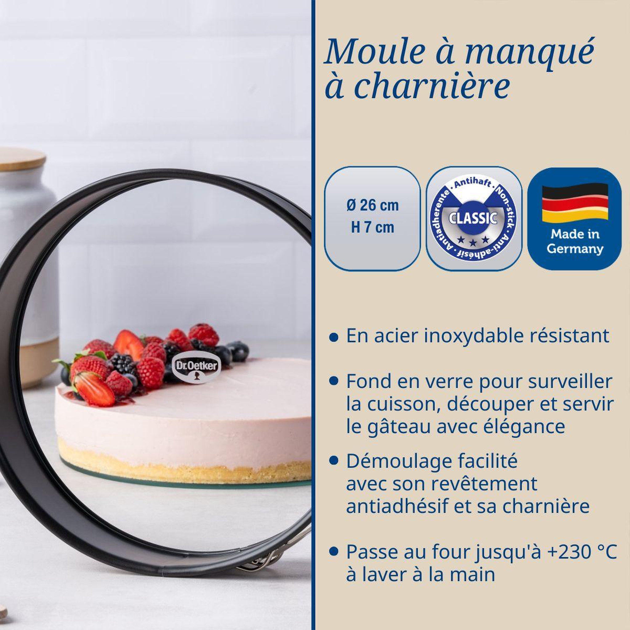 Voir la diapositive 3 : DR.OETKER Ensemble de 2 moules à manqué à charnière 26 cm dr.oetker tradition