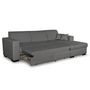 Voir la diapositive 4 : Canapé d'angle droit convertible 4 places avec coffre  de rangement revêtement tissu CARIBEA 