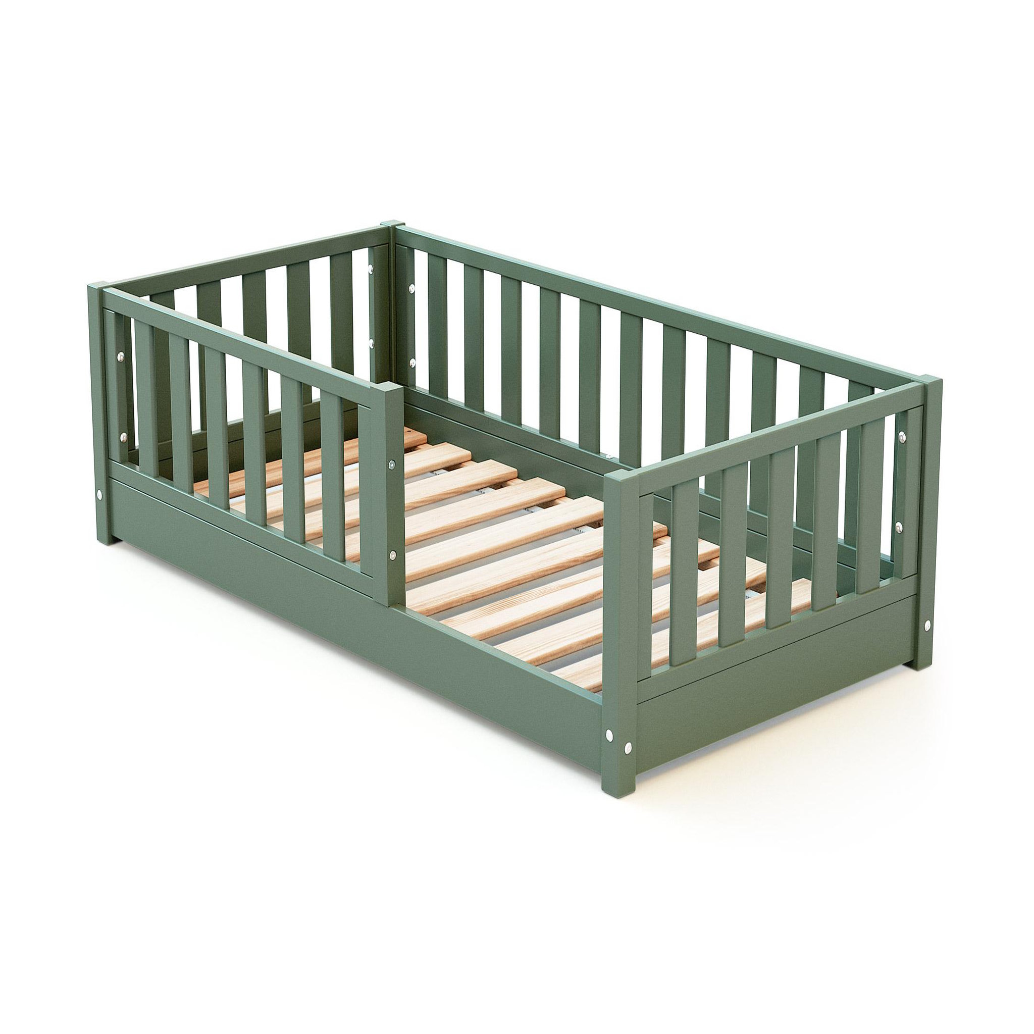 Voir la diapositive 2 : JURABABY Lit enfant au sol en bois sonho mini - 70x140