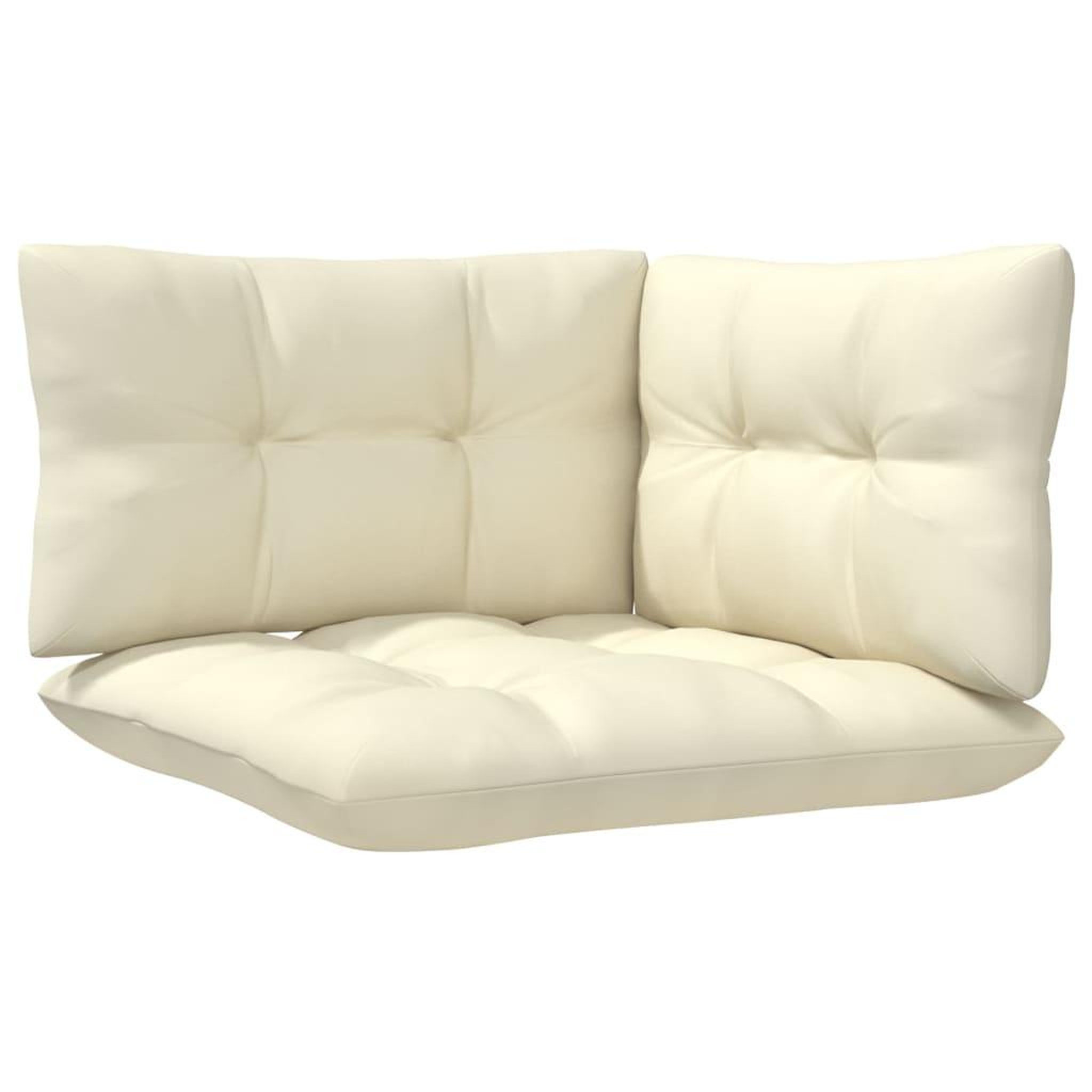 Voir la diapositive 4 : VIDAXL Salon de jardin 6 pcs avec coussins creme Bois de pin massif