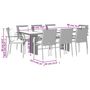 Voir la diapositive 6 : VIDAXL Ensemble a manger de jardin 9 pcs coussins gris resine tressee
