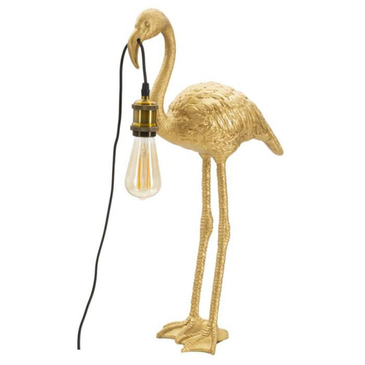 Paris Prix Lampe à Poser en Résine  Flamant Rose  59cm Or