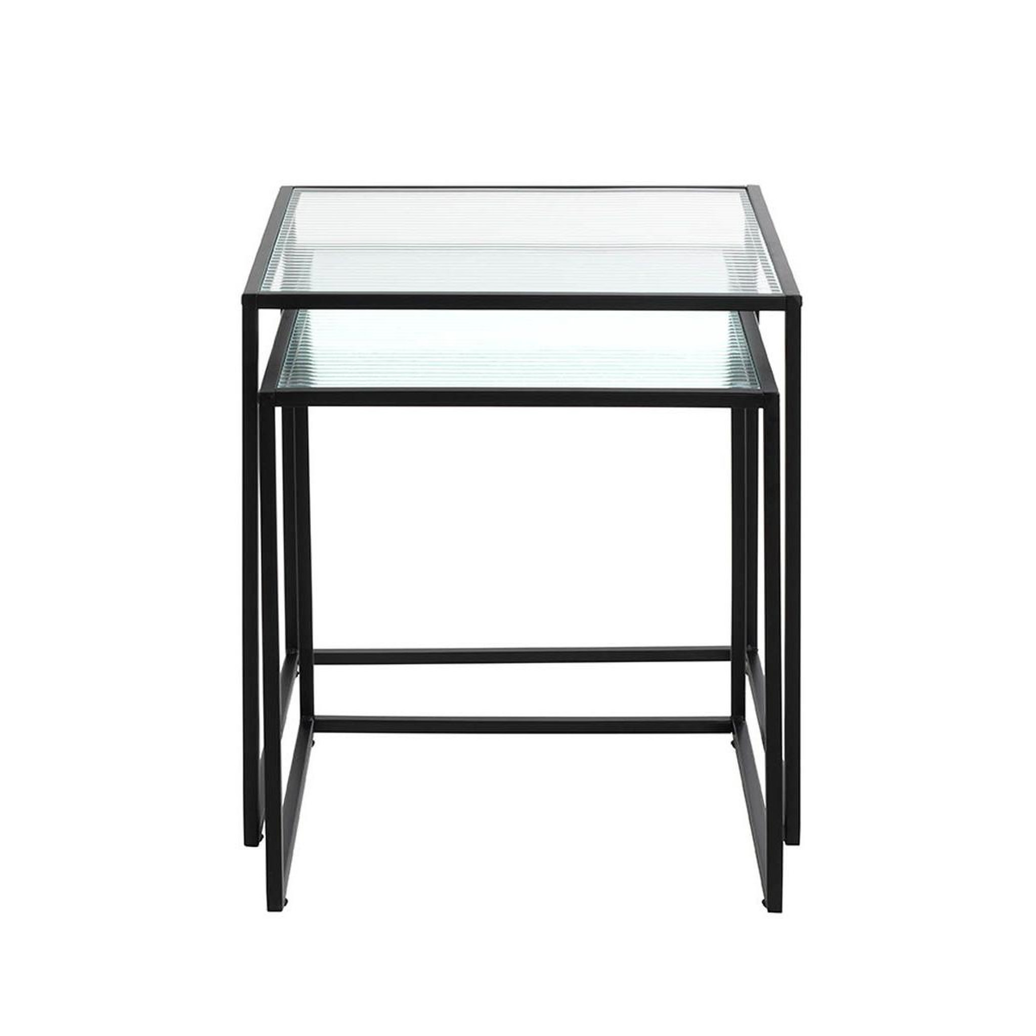 Voir la diapositive 2 : Paris Prix Lot de 2 tables gigognes  park  49cm noir