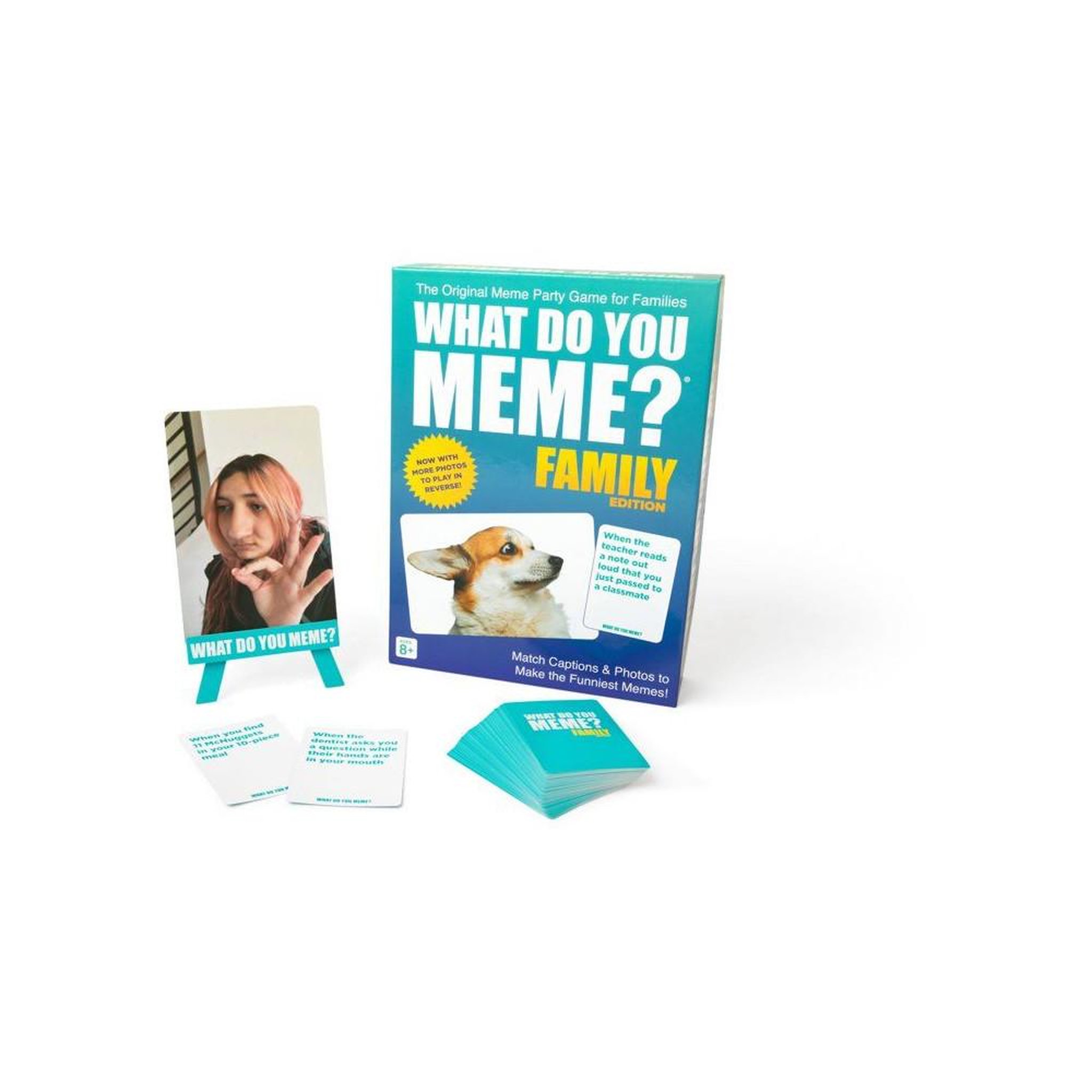 Voir la diapositive 4 : Jeu de société What Do You Meme - Édition Family, match cartes légendes et photos, jeu d'ambiance en anglais, à partir de 8 ans, 2 joueurs