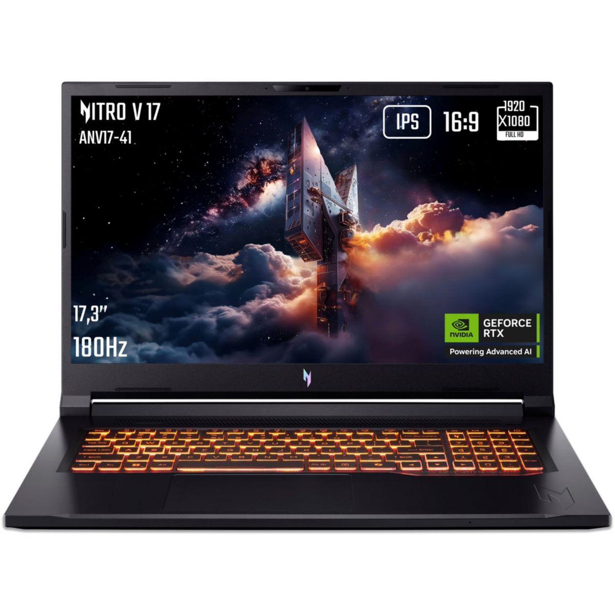 Voir la diapositive 2 : ACER Pc gamer nitro v 17,3  fhd 144hz amd ryzen 7 260 nvidia geforce rtx 5060 32 go ram ddr5 1 to