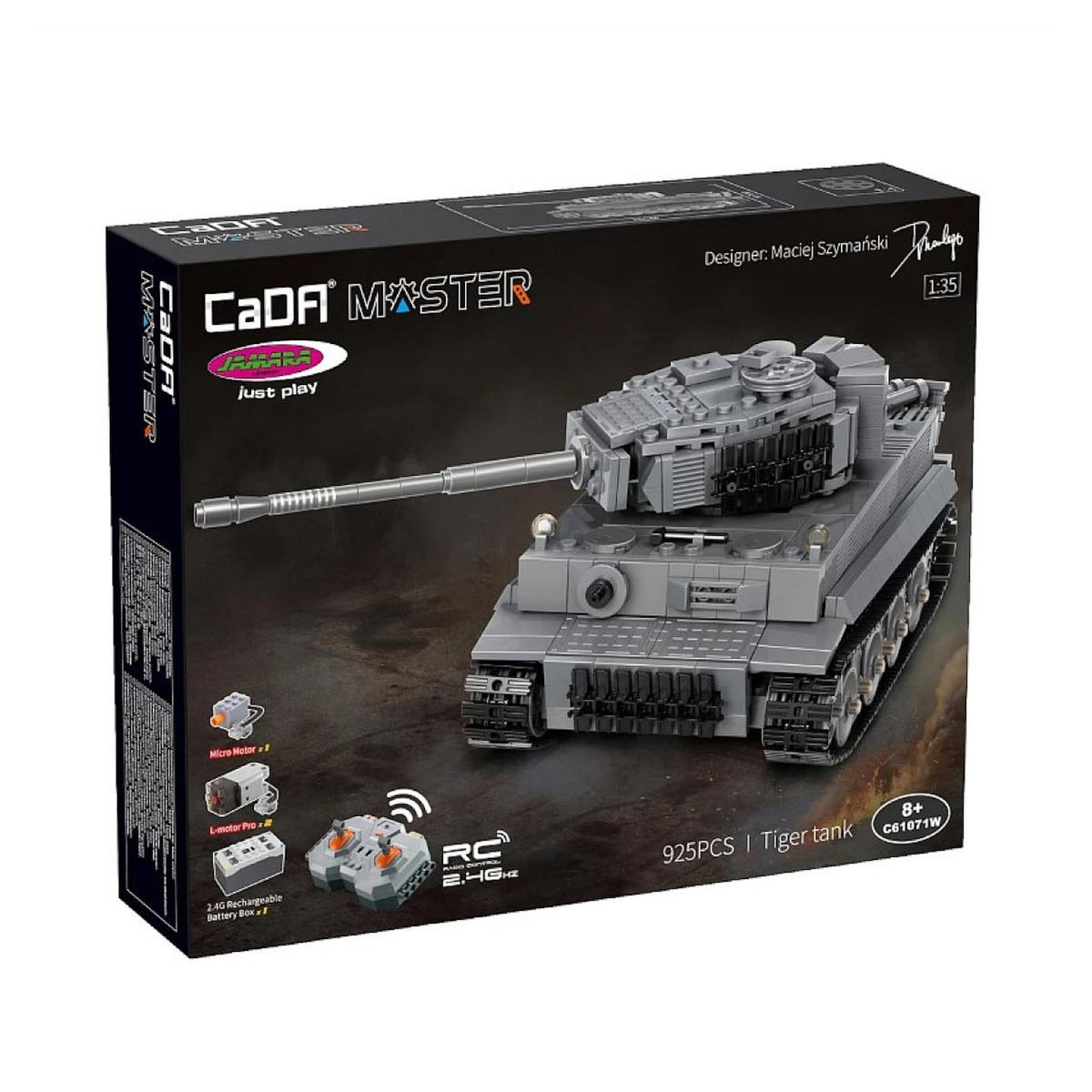 Jamara CaDA Tank Tiger 1:35 gris 2,4GHz Bricks