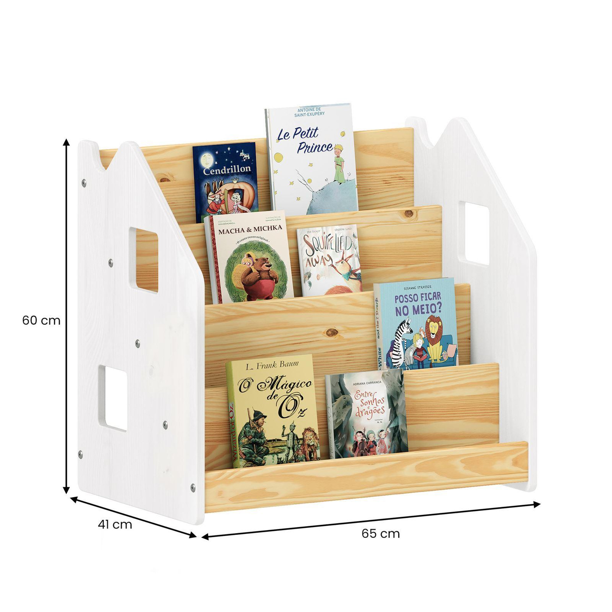 Voir la diapositive 5 : IDIMEX Bibliothèque enfant BRUNO en pin massif