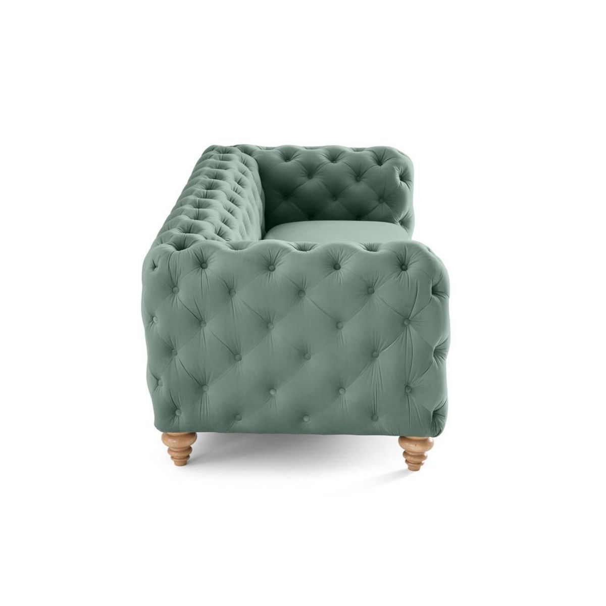 LISA DESIGN Walter - canapé 3 places chesterfield en velours - pieds bois
