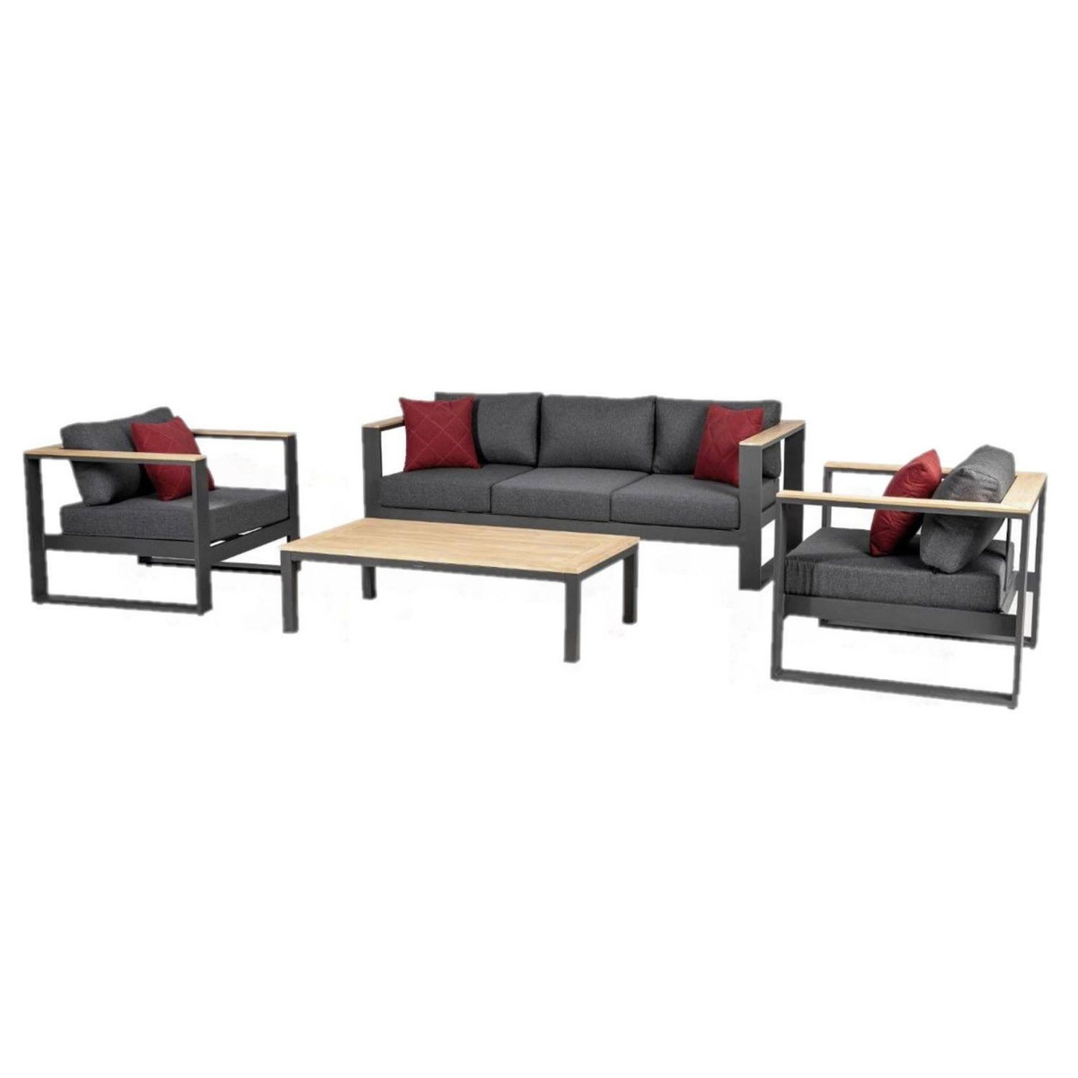 HESPERIDE Salon de jardin Emperia en aluminium et acacia