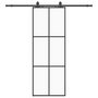 Voir la diapositive 2 : VIDAXL Porte coulissante kit de quincaillerie noir 76x205 cm verre ESG