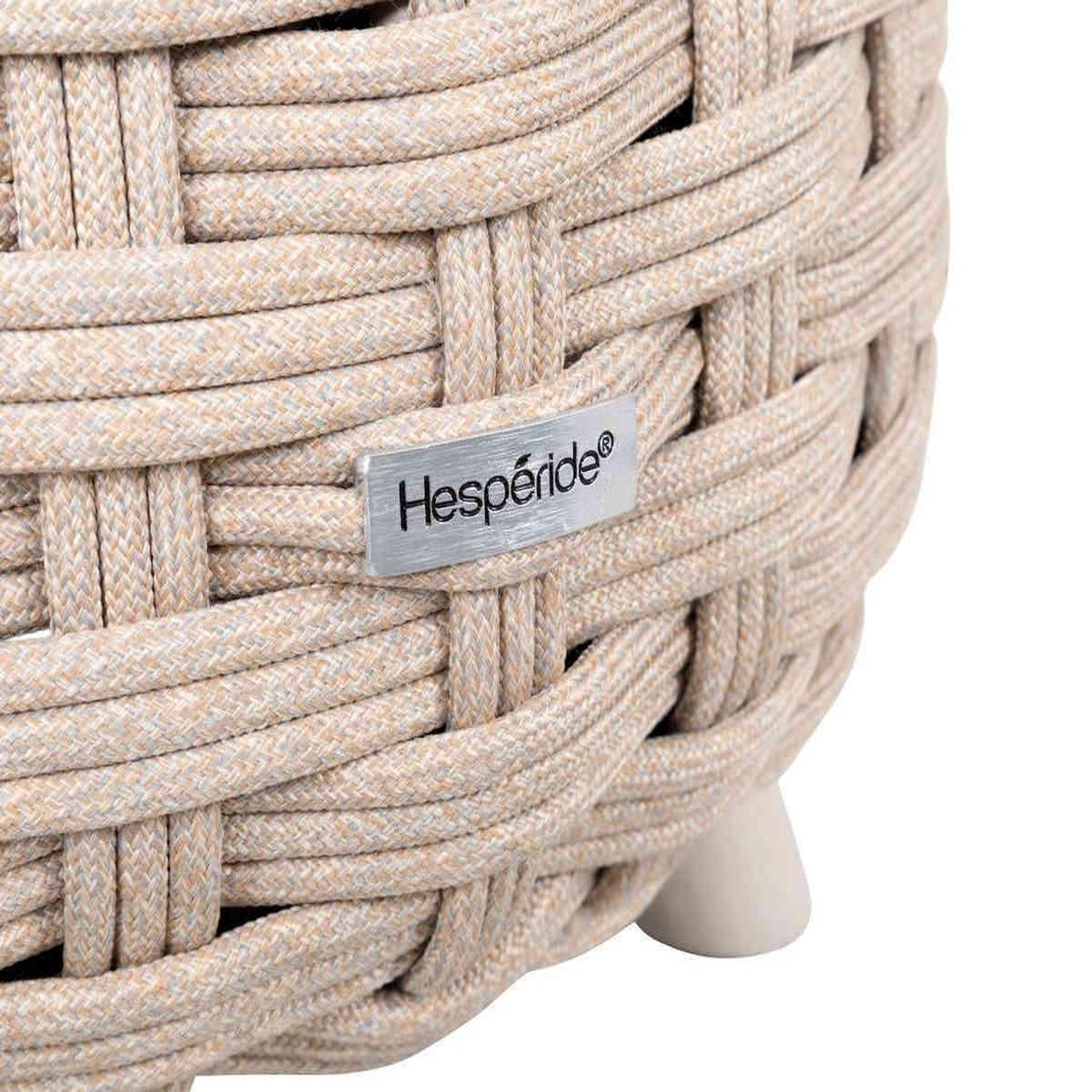 Voir la diapositive 4 : HESPERIDE Pouf obbae pour salon de jardin, en maille synthétique lin - hespéride