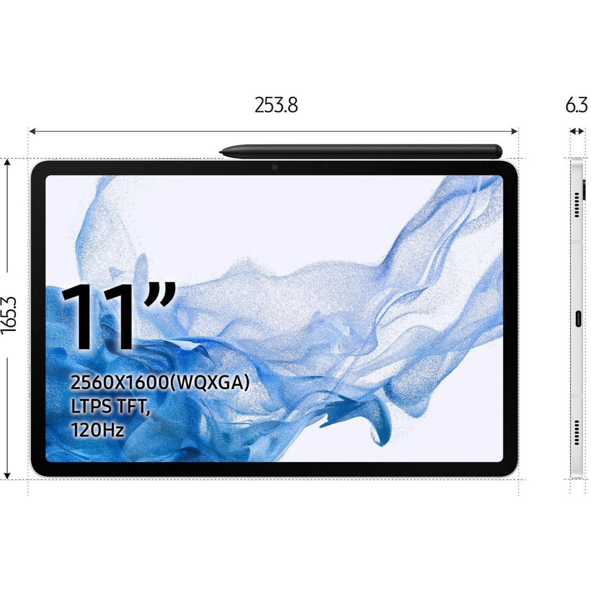 Voir la diapositive 3 : Samsung Tablette Android Galaxy Tab S8 11 Wifi 128Go Argent