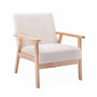Voir la diapositive 1 : SWEEEK Fauteuil scandinave en bois et tissu bouclette. Isak. L 64 x P 69.5 x H 73cm