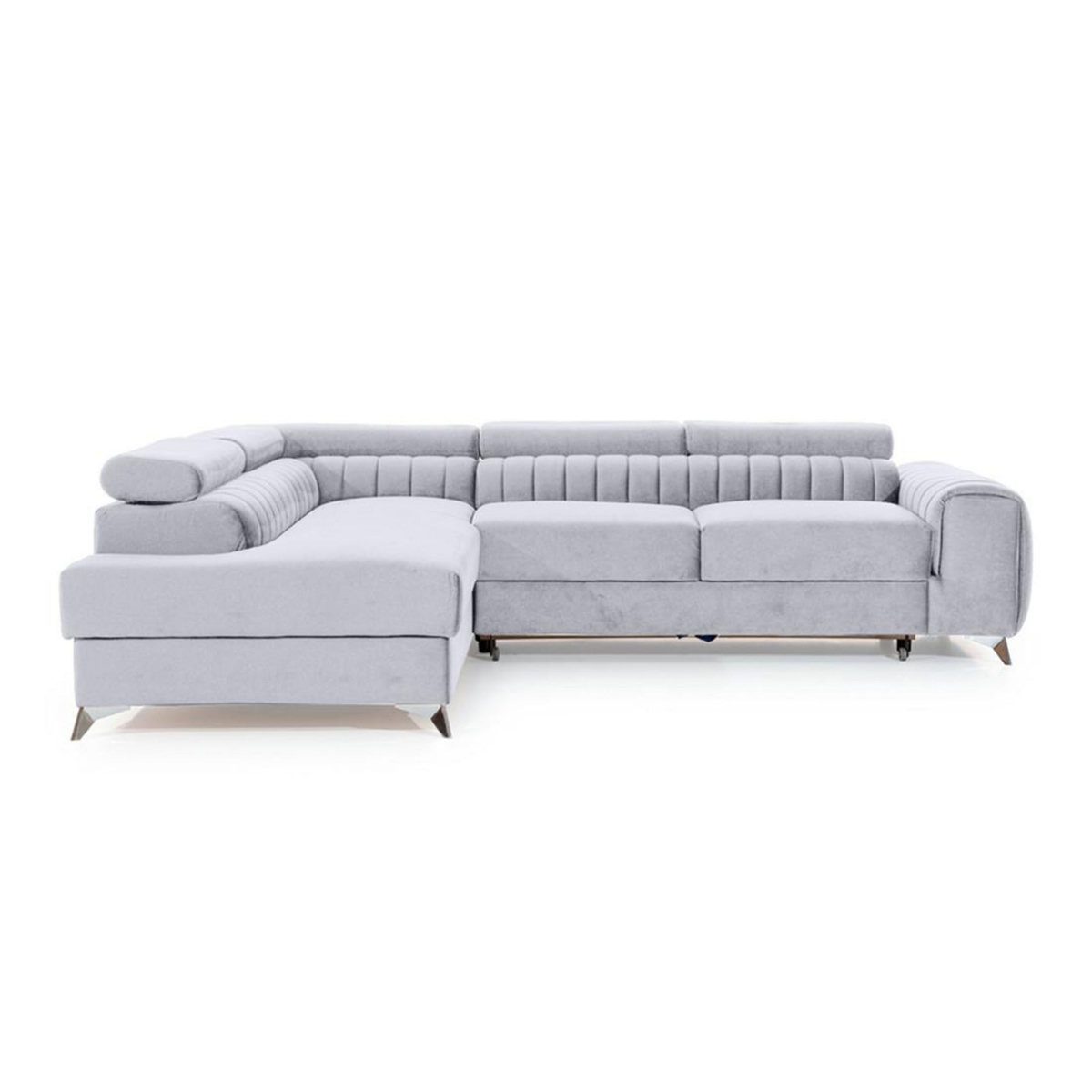 BEST MOBILIER Talisay - canapé d'angle gauche - 5 places - convertible avec coffre - en velours