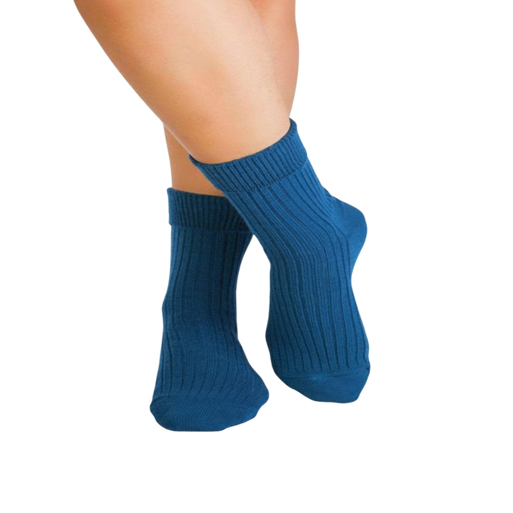 PIRIN HILL Chaussettes laine mérinos épaisses - bleu pétrole. Coloris disponibles : Bleu