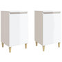 Voir la diapositive 2 : VIDAXL Tables de chevet 2pcs blanc brillant 40x35x70cm bois ingenierie