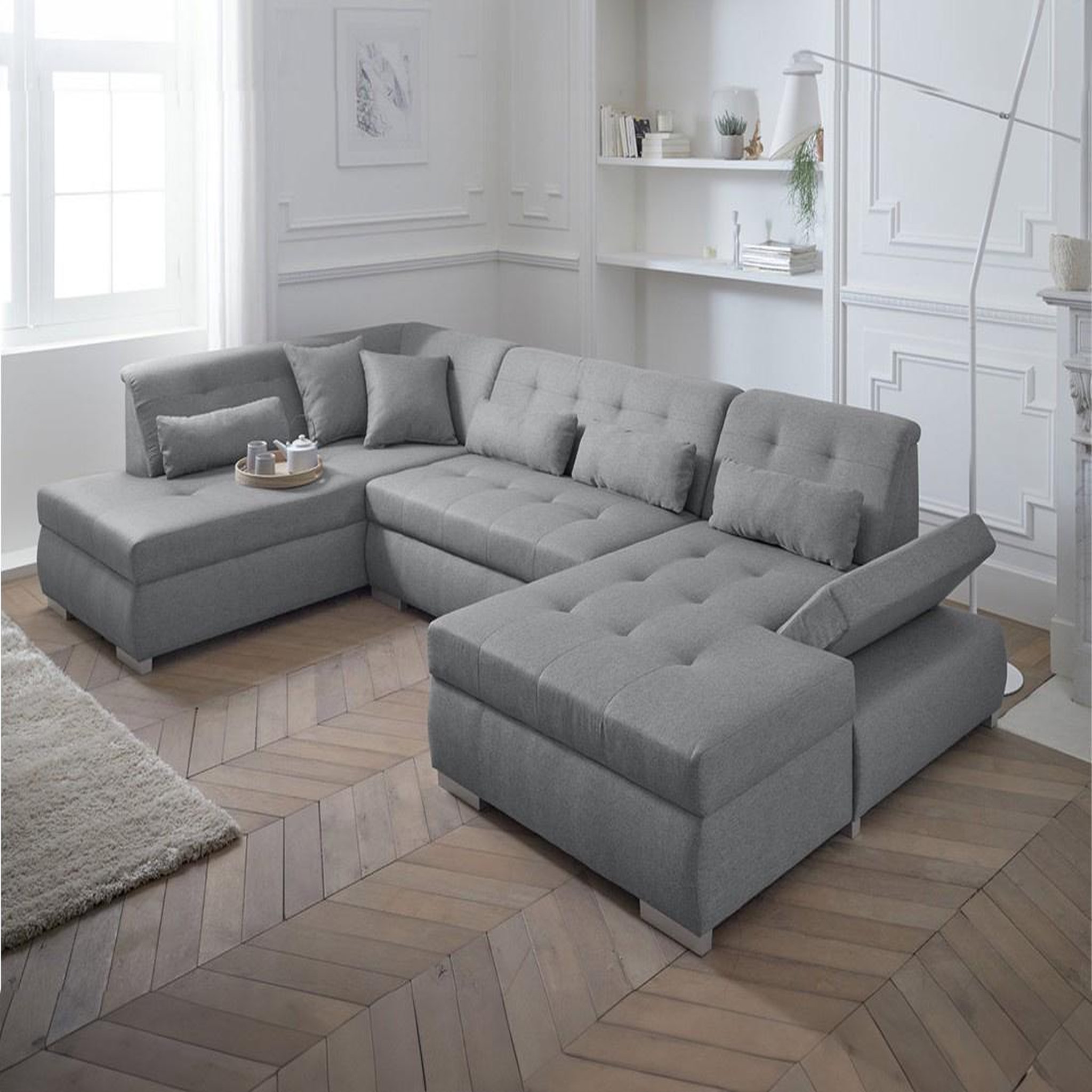 Voir la diapositive 2 : LISA DESIGN Vermont - canapé panoramique d'angle gauche - 7 places - xxl