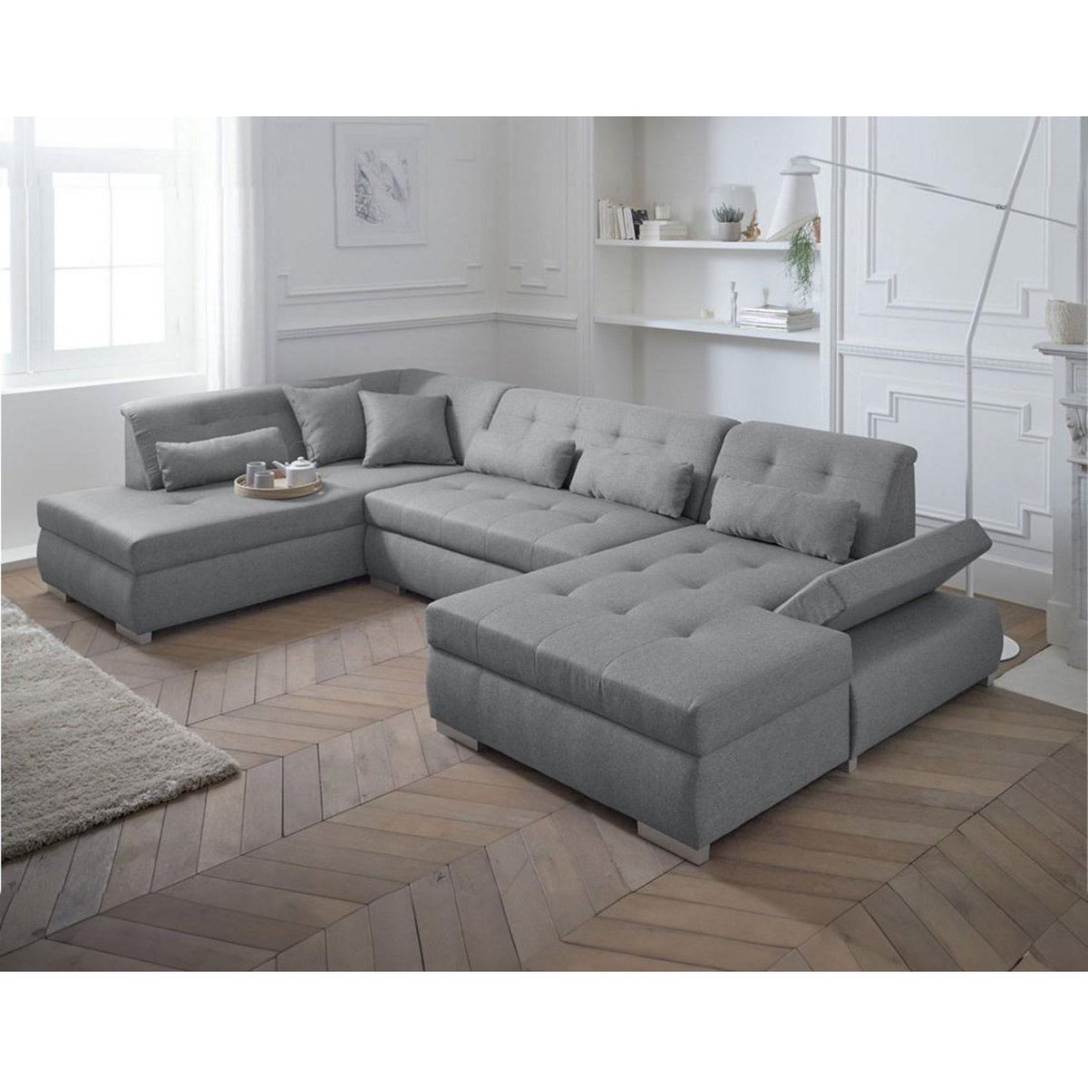 LISA DESIGN Vermont - canapé panoramique d'angle gauche - 7 places - xxl