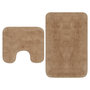 Voir la diapositive 1 : VIDAXL Tapis de salle de bain 2 pcs Tissu Beige