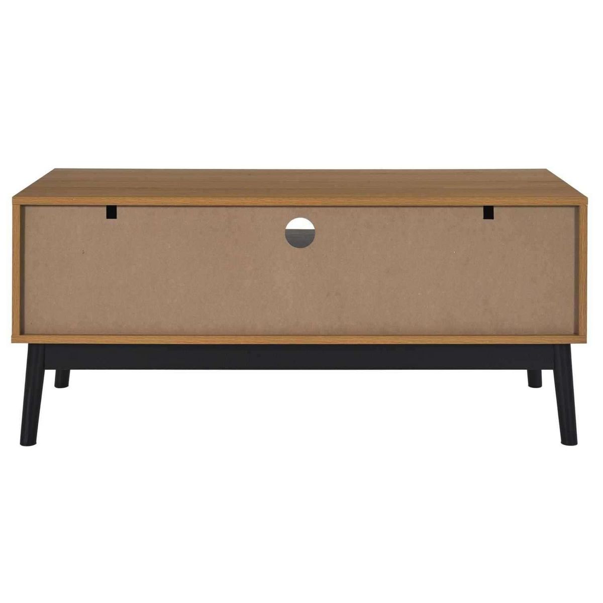 The Home Deco Factory Meuble TV 2 portes et 1 tiroir en bois FELIX - Marron et noir