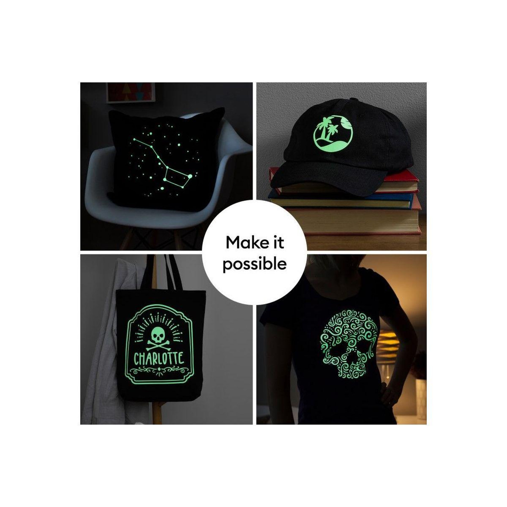 Voir la diapositive 3 : CRICUT Accessoire glow in the dark iron-on 30x60cm 1 sheet