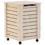 Voir la diapositive 2 : VIDAXL Panier a linge et roulettes RANA 45x45x64 cm bois massif de pin