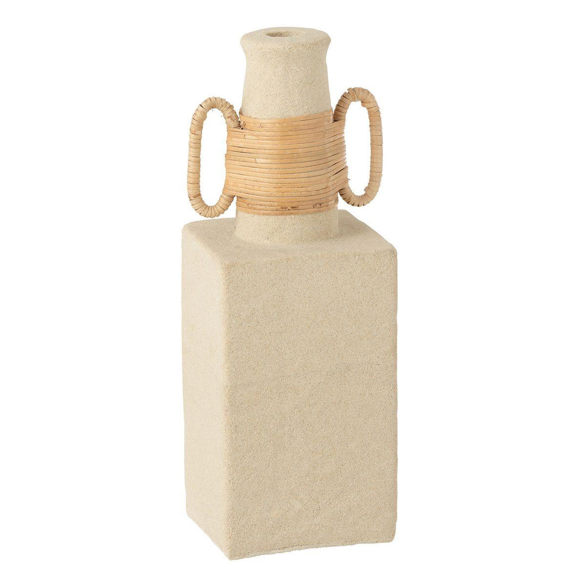 J-LINE Vase déco anneaux ovales  céline  29cm beige