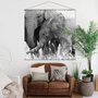 Voir la diapositive 2 : TOILINUX Toile murale imprimée éléphant - 150 x 150 cm - Noir et blanc